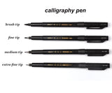 4 Pcs/lot Chinese Japanese Calligraphy Brush Pen Art Craft Supplies Office School Writing Tools